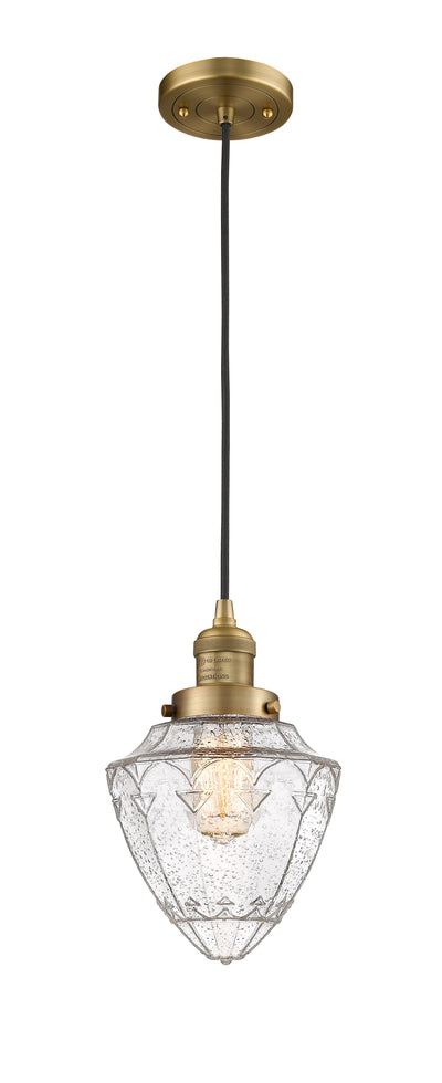Franklin Restoration Mini Pendant Brass 7 inch