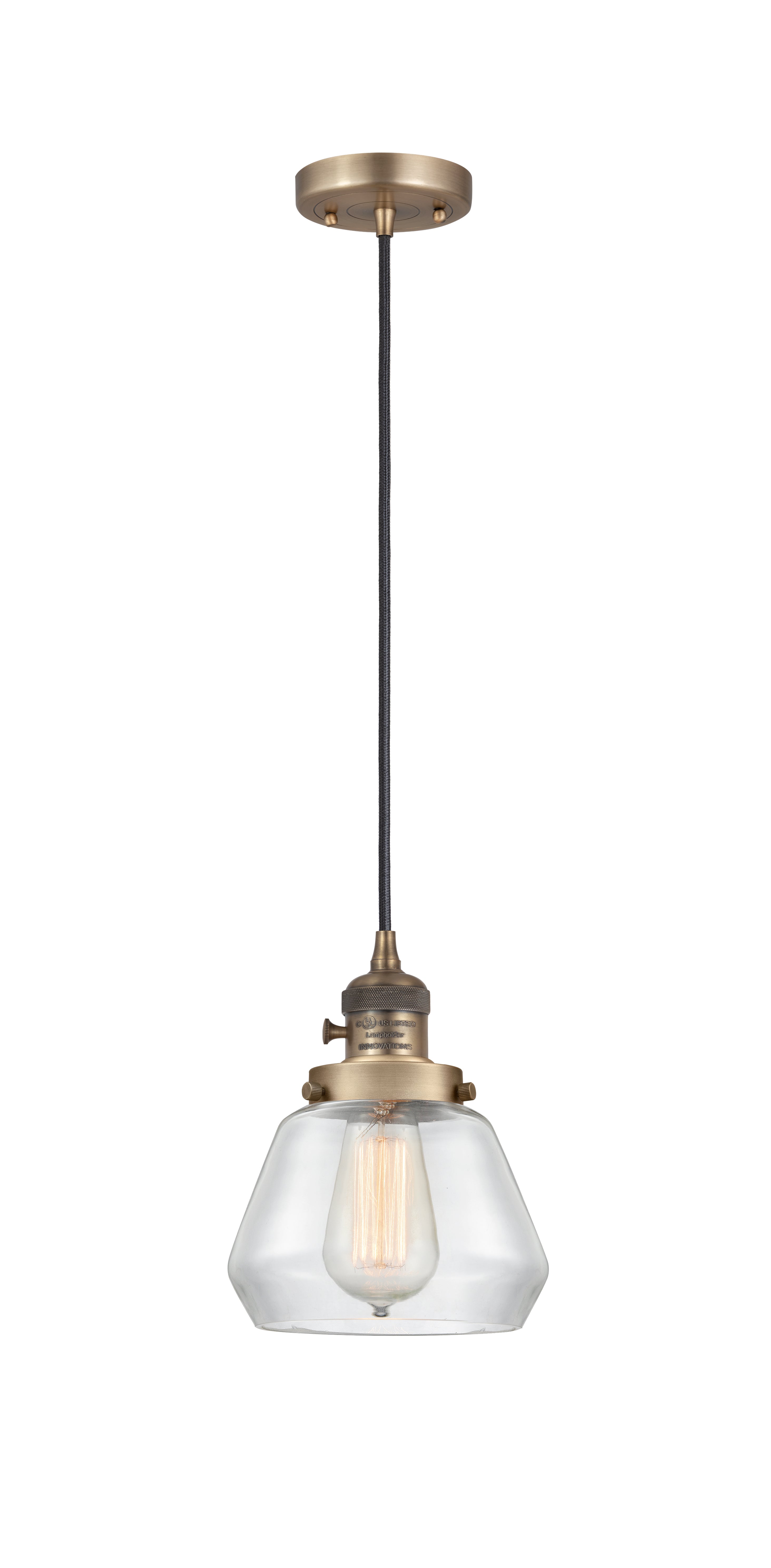 Franklin Restoration Mini Pendant 7 Inch Brass