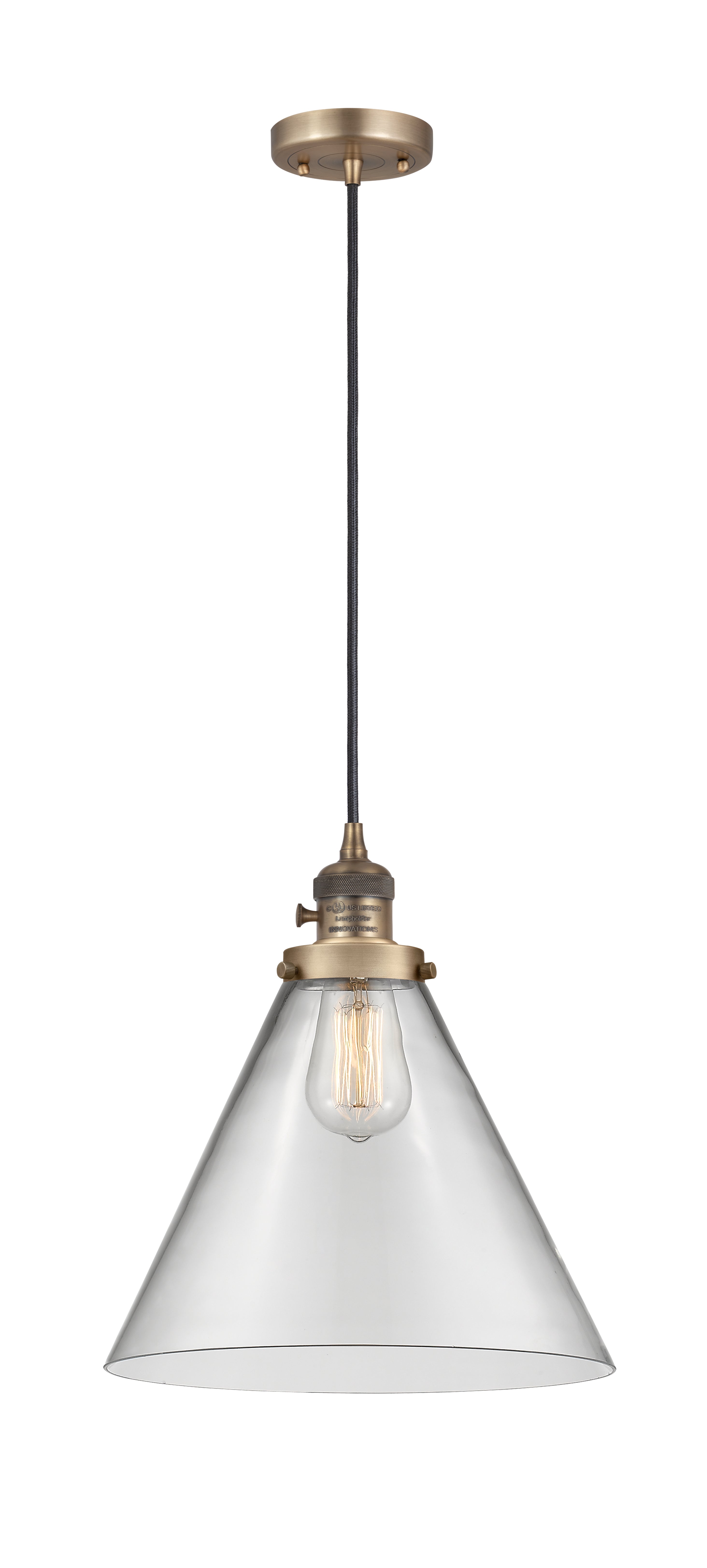 Franklin Restoration Antique Brass Cast Mini Pendant