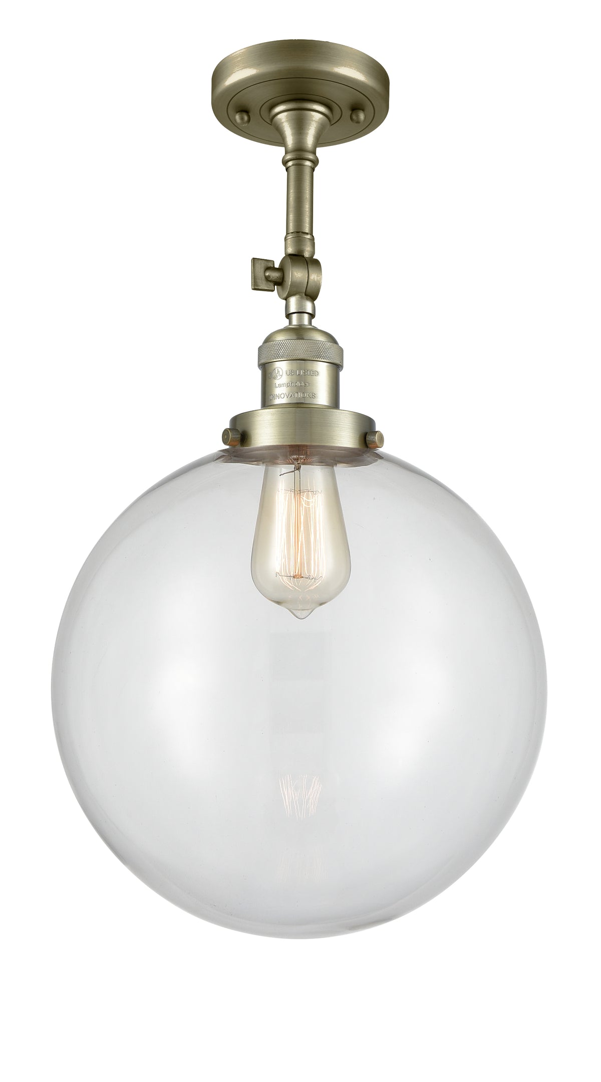 Beacon 12-Inch 1-Light Semi-Flush Mount with LED Bulb 21.25-Inch High