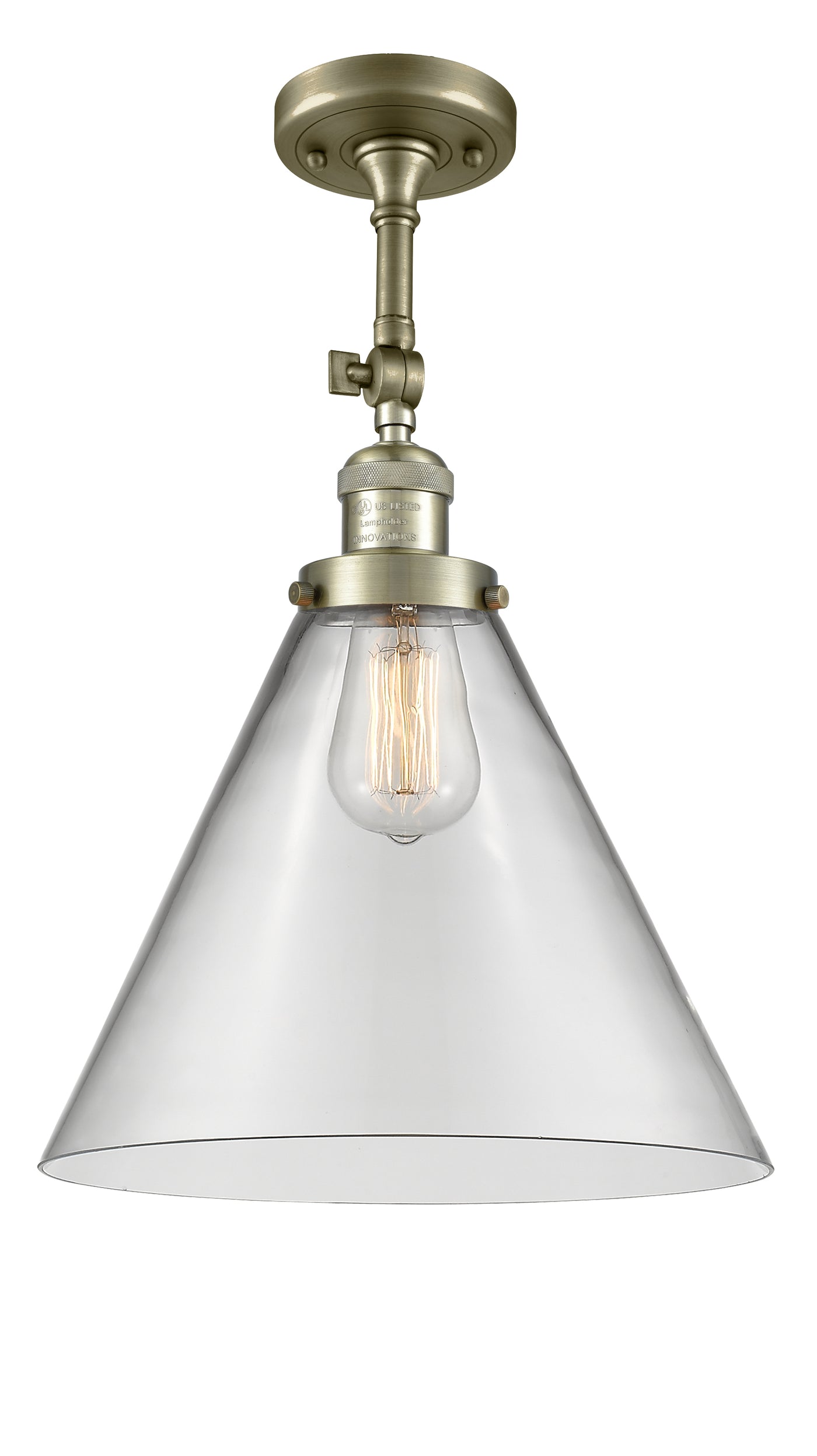 Franklin Semi-Flush Mount Glass Nickel