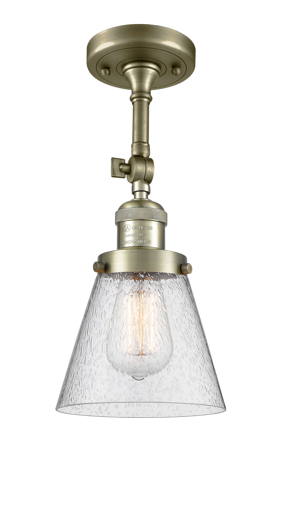 Cone 6-Inch 1-Light Semi-Flush Mount 14.75-Inch High