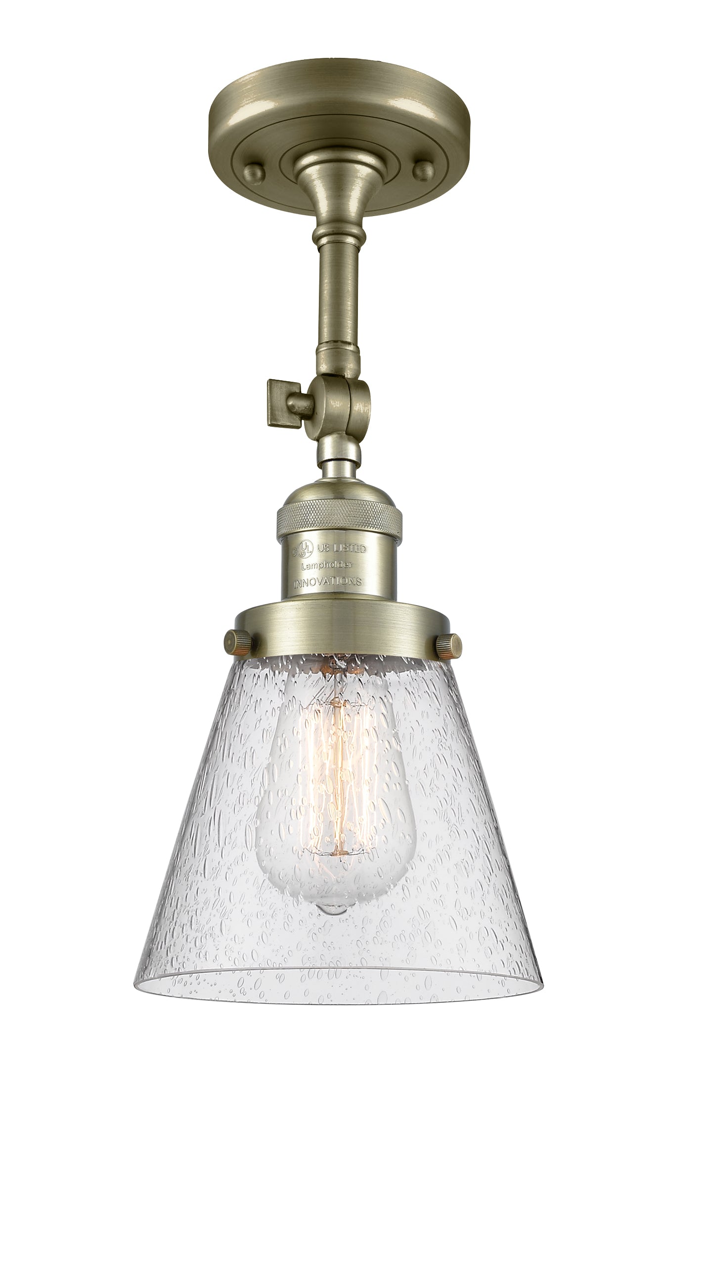 Franklin Semi-Flush Mount Seedy Glass Satin