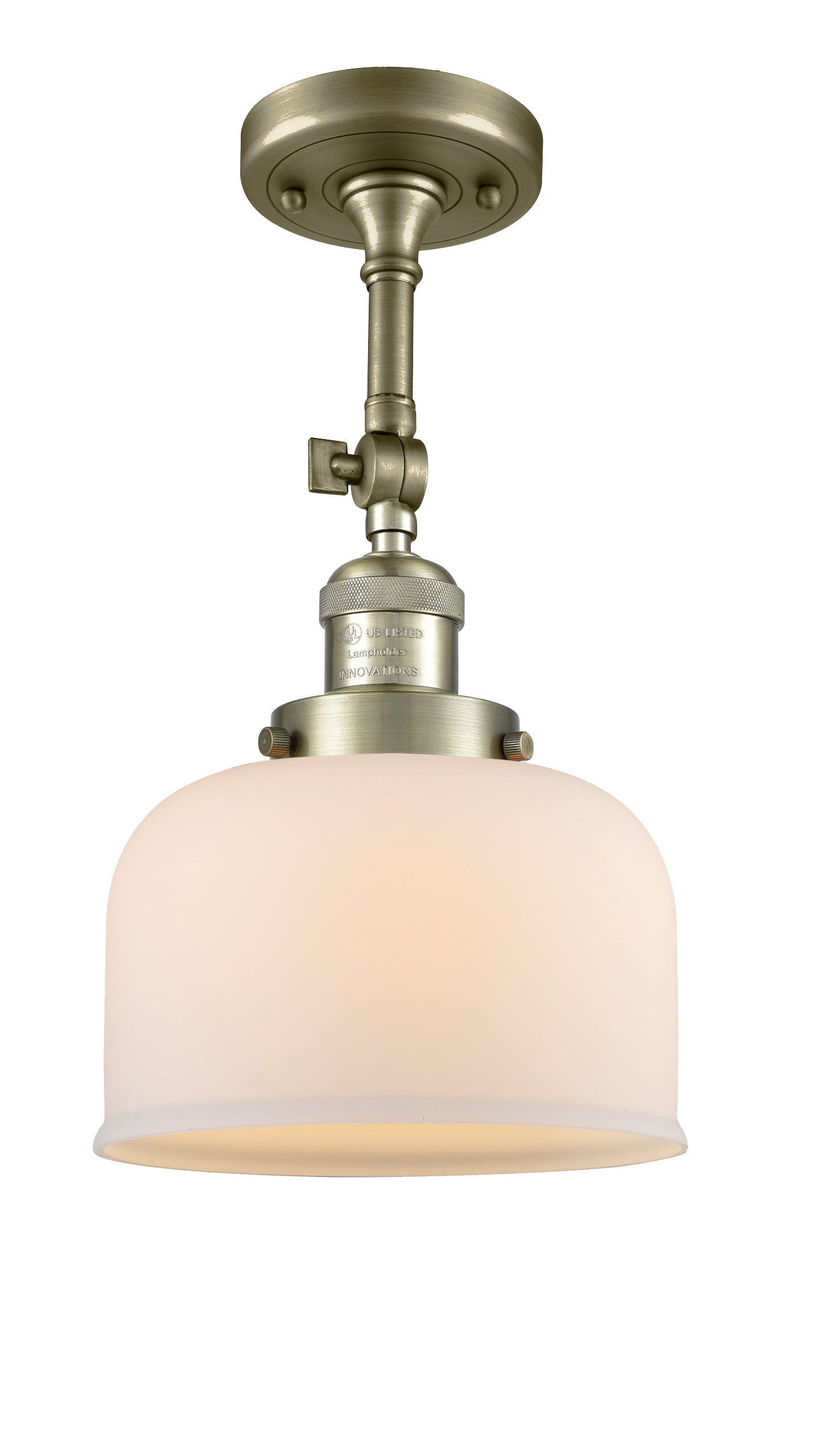Franklin Semi-Flush Mount Satin Nickel Brass