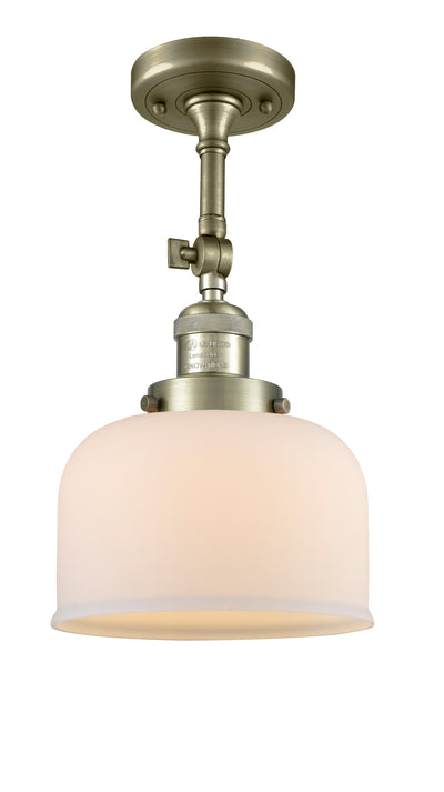 Bell 8-Inch 1-Light Semi-Flush Mount with LED Bulb 14.5-Inch High Sloped-Ceiling Compatible