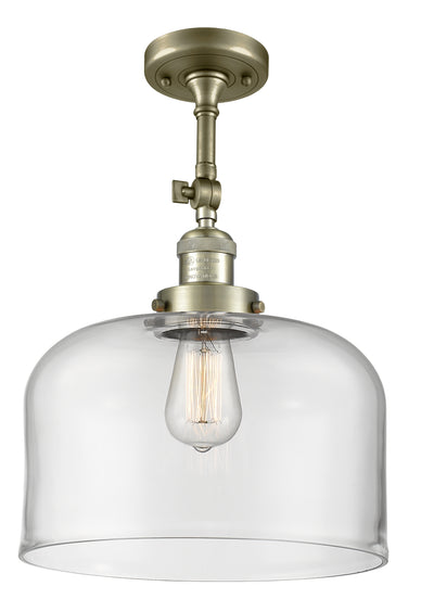 Bell 12-Inch 1-Light Semi-Flush Mount with LED Bulb 16.5-Inch High