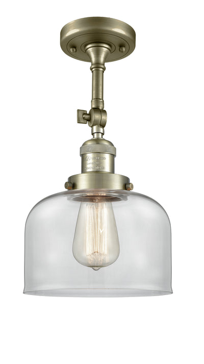 Bell 8-Inch 1-Light Semi-Flush Mount with LED Bulb 14.5-Inch High Sloped-Ceiling Compatible