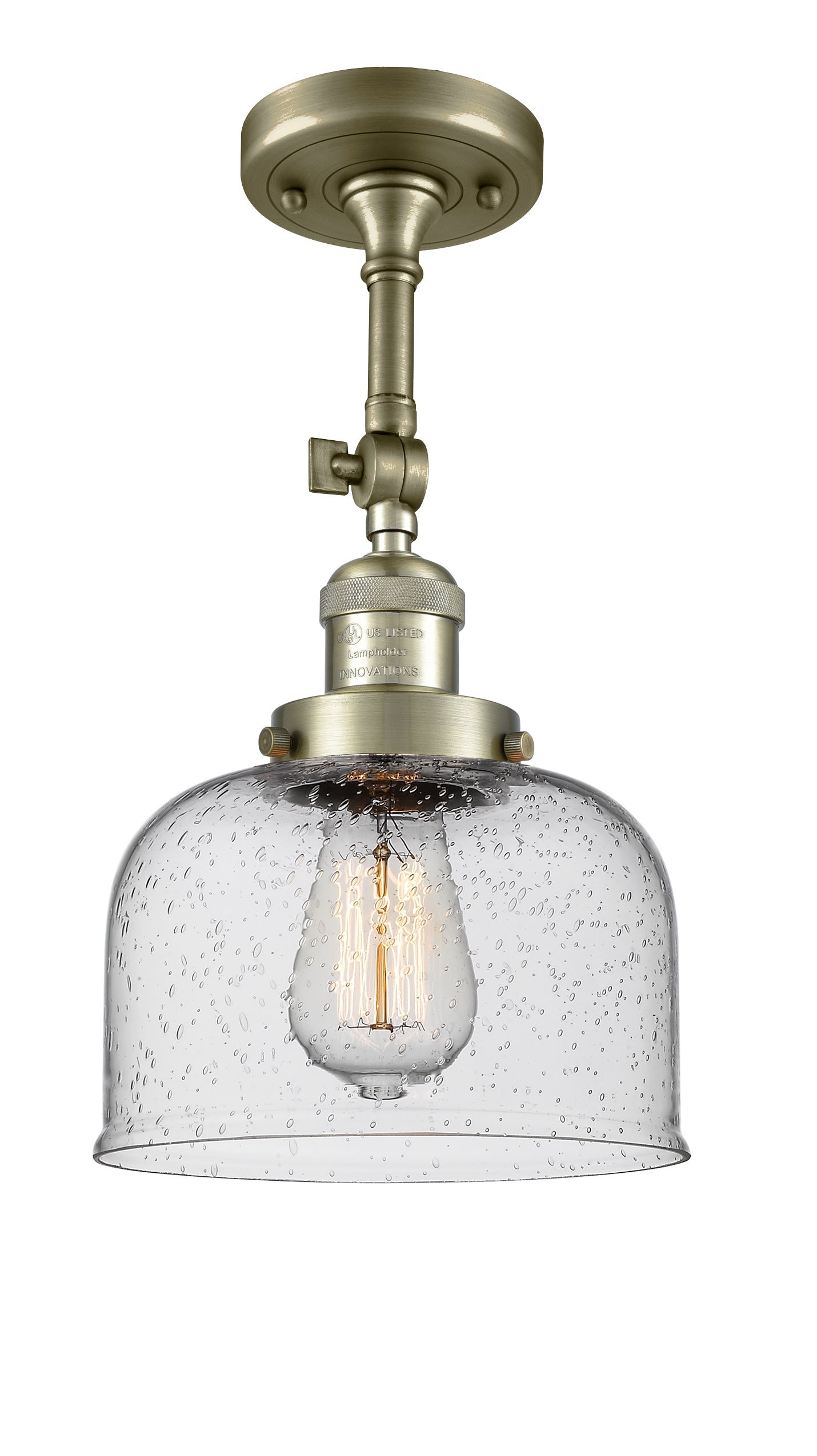 Franklin Semi-Flush Mount Satin Nickel Brass