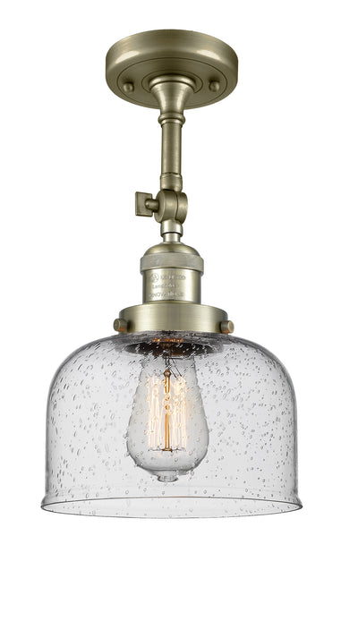 Bell 8-Inch 1-Light Semi-Flush Mount with LED Bulb 14.5-Inch High Sloped-Ceiling Compatible