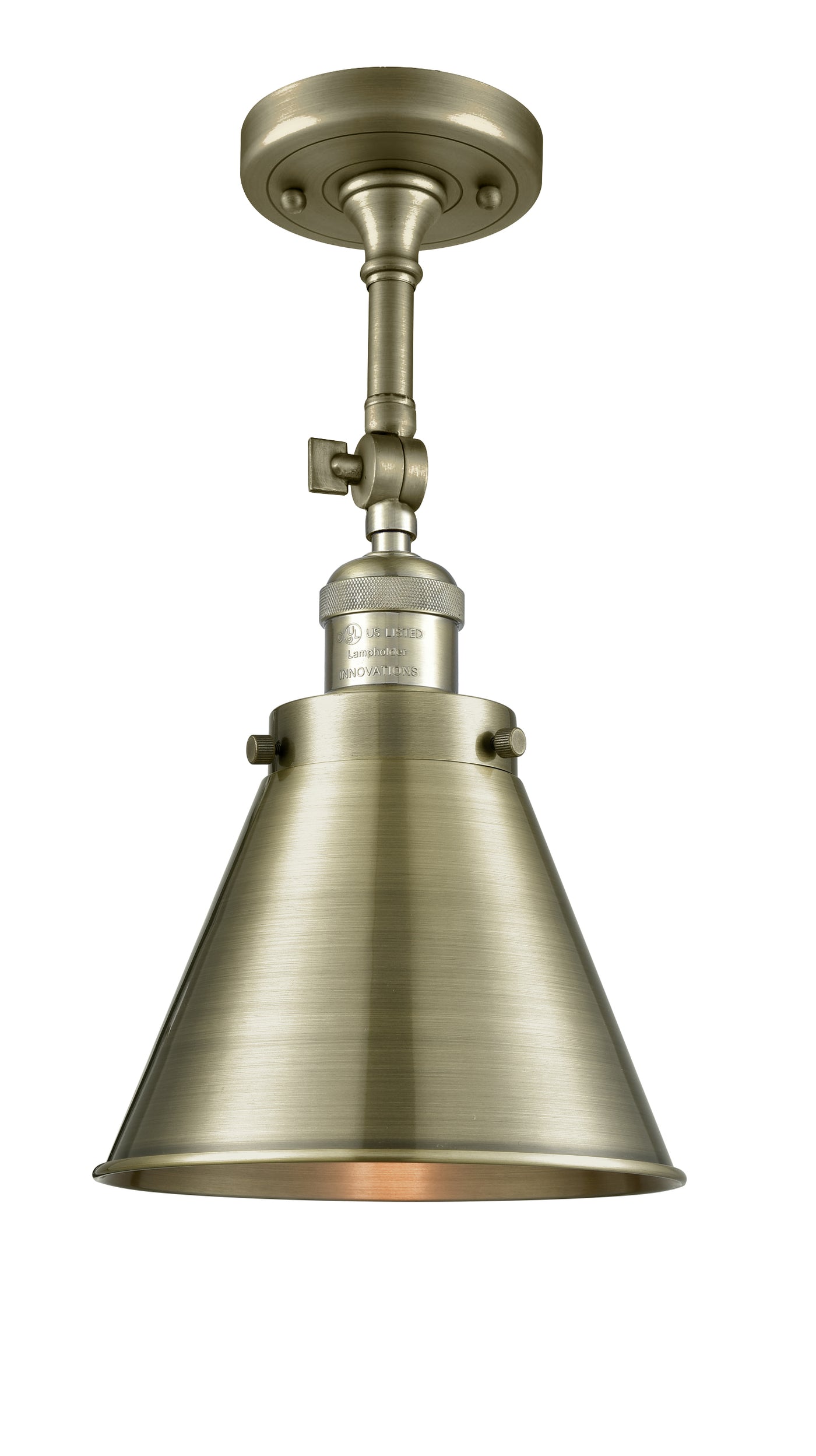 Franklin Semi-Flush Mount Brass Nickel