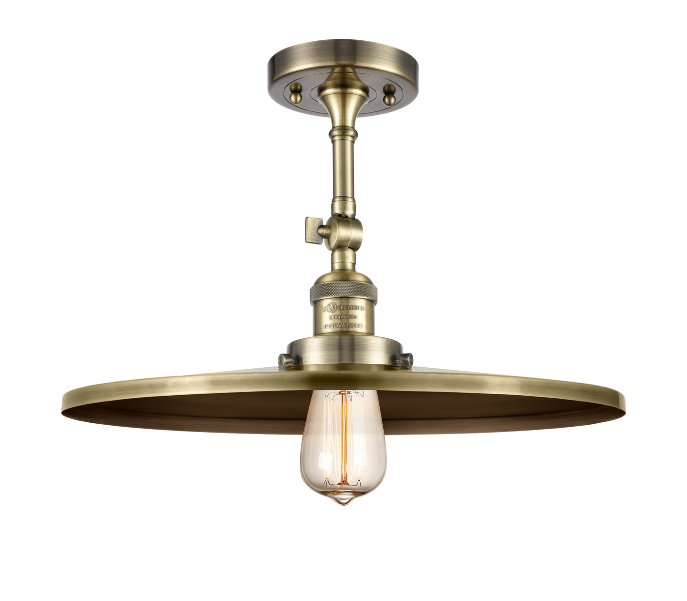 Franklin Semi-Flush Mount Satin Nickel Brass