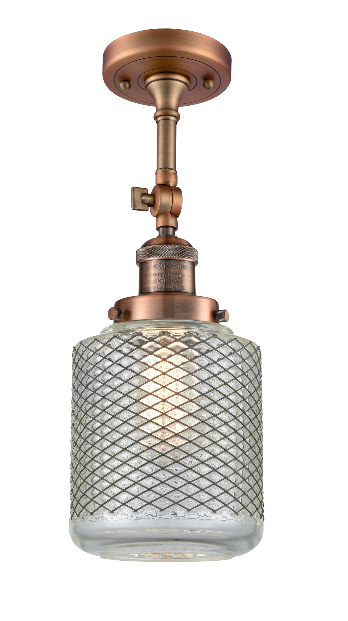 Stanton 6-Inch 1-Light Semi-Flush Mount with LED Bulb 16.5-Inch High