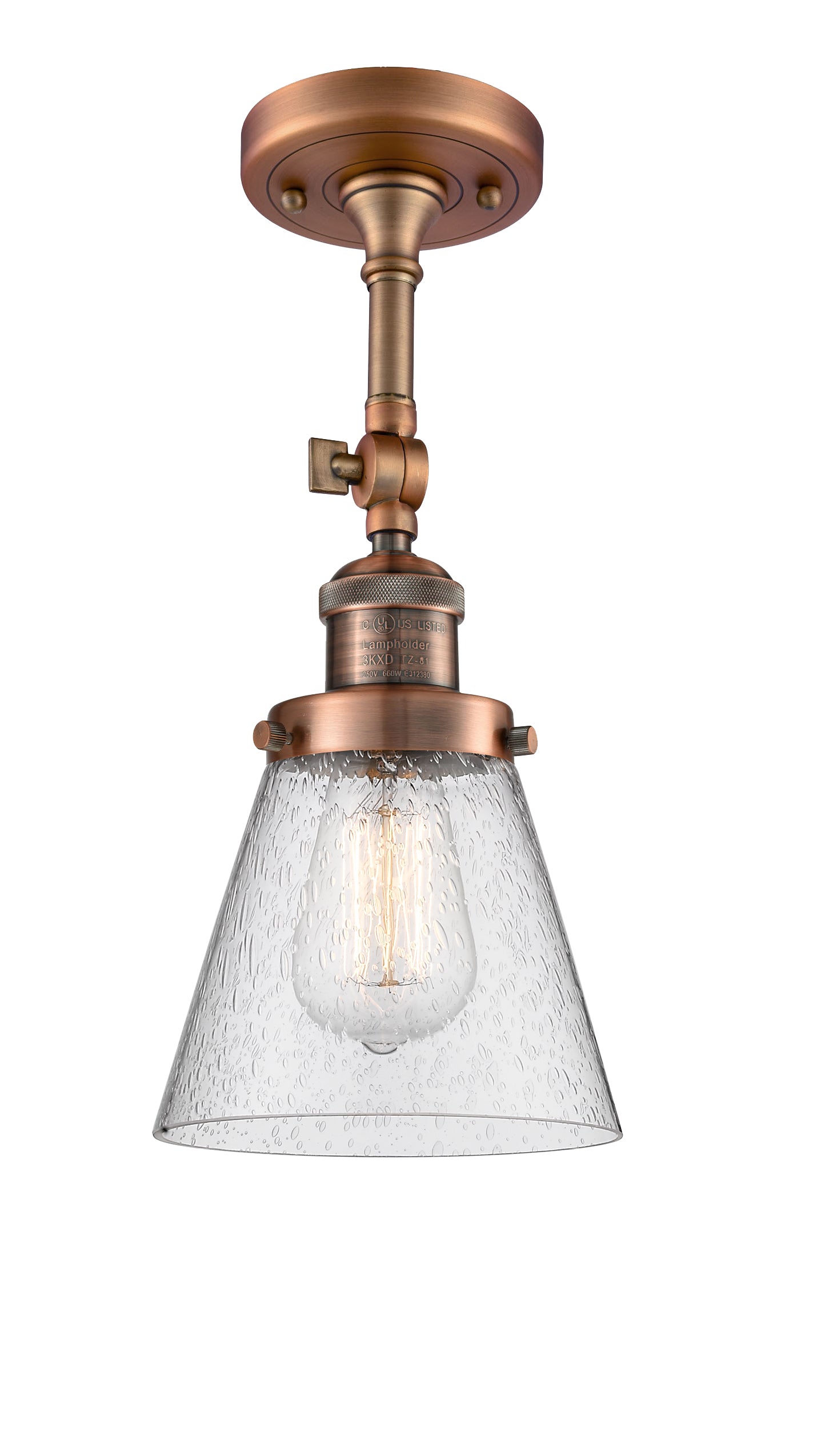 Franklin Semi-Flush Mount Seedy Glass Satin