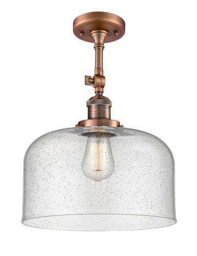 Bell 12-Inch 1-Light Semi-Flush Mount with LED Bulb 16.5-Inch High