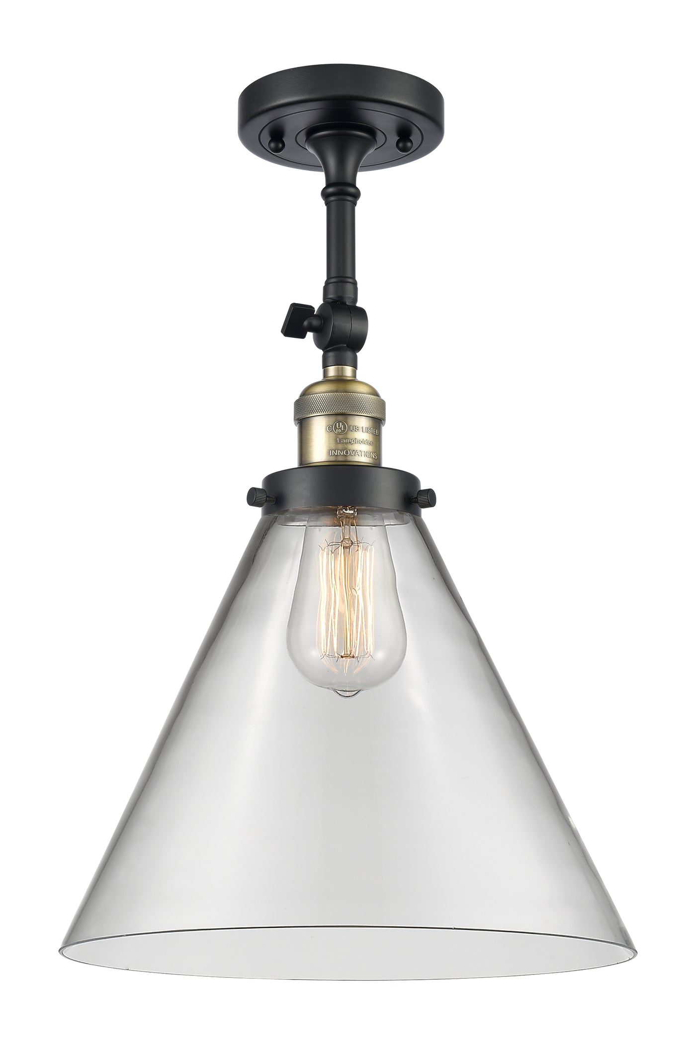 Franklin Semi-Flush Mount Glass Nickel