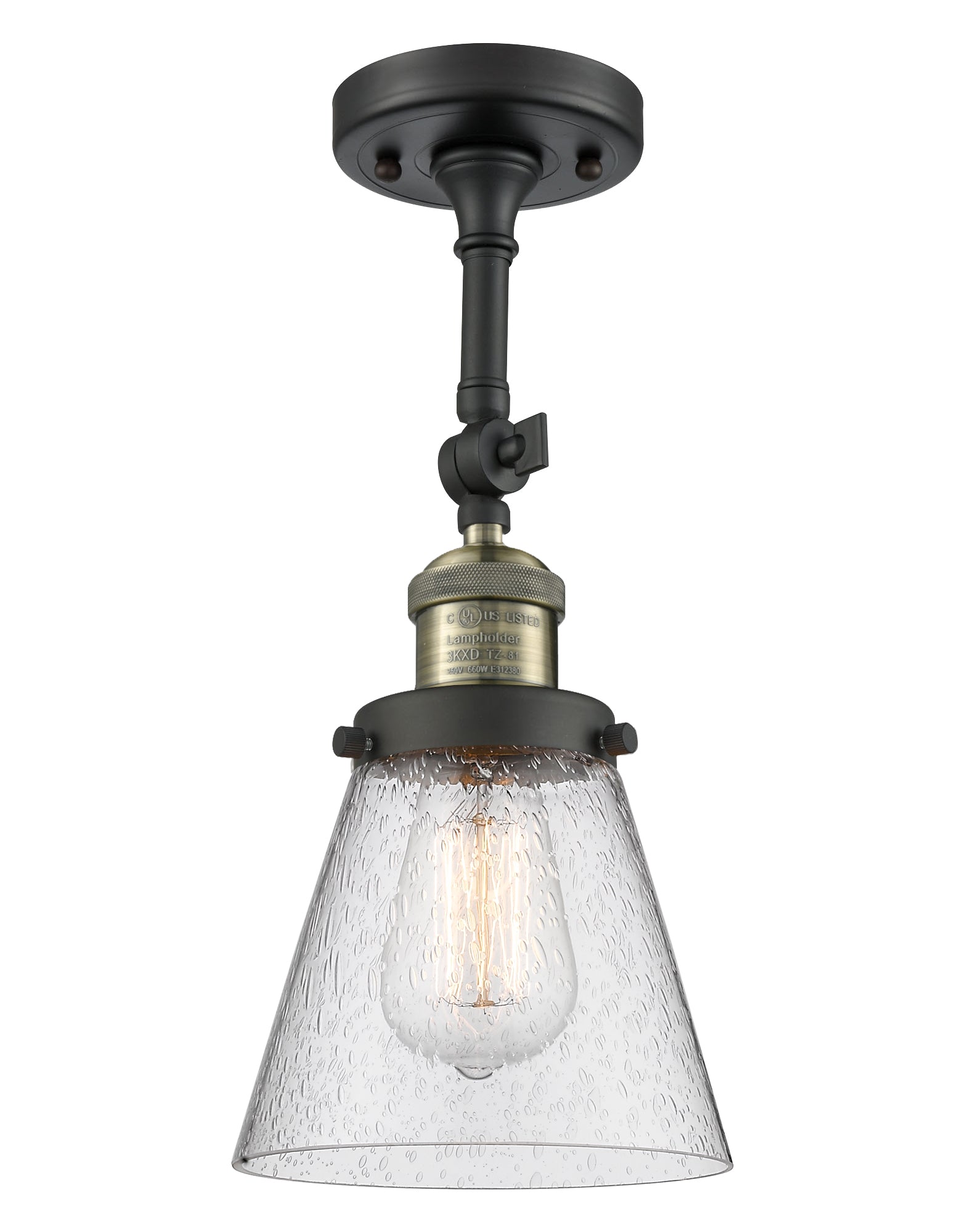 Franklin Semi-Flush Mount Seedy Glass Satin