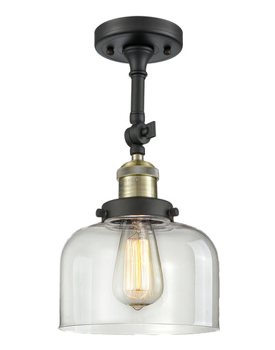 Bell 8-Inch 1-Light Semi-Flush Mount with LED Bulb 14.5-Inch High Sloped-Ceiling Compatible
