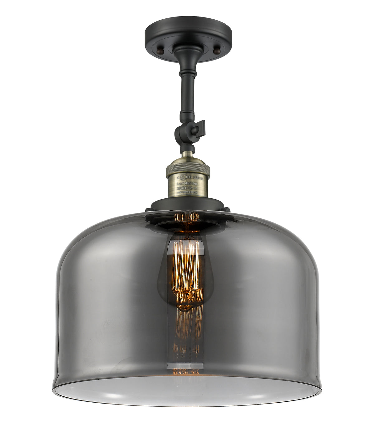 Bell 12-Inch 1-Light Semi-Flush Mount with LED Bulb 16.5-Inch High