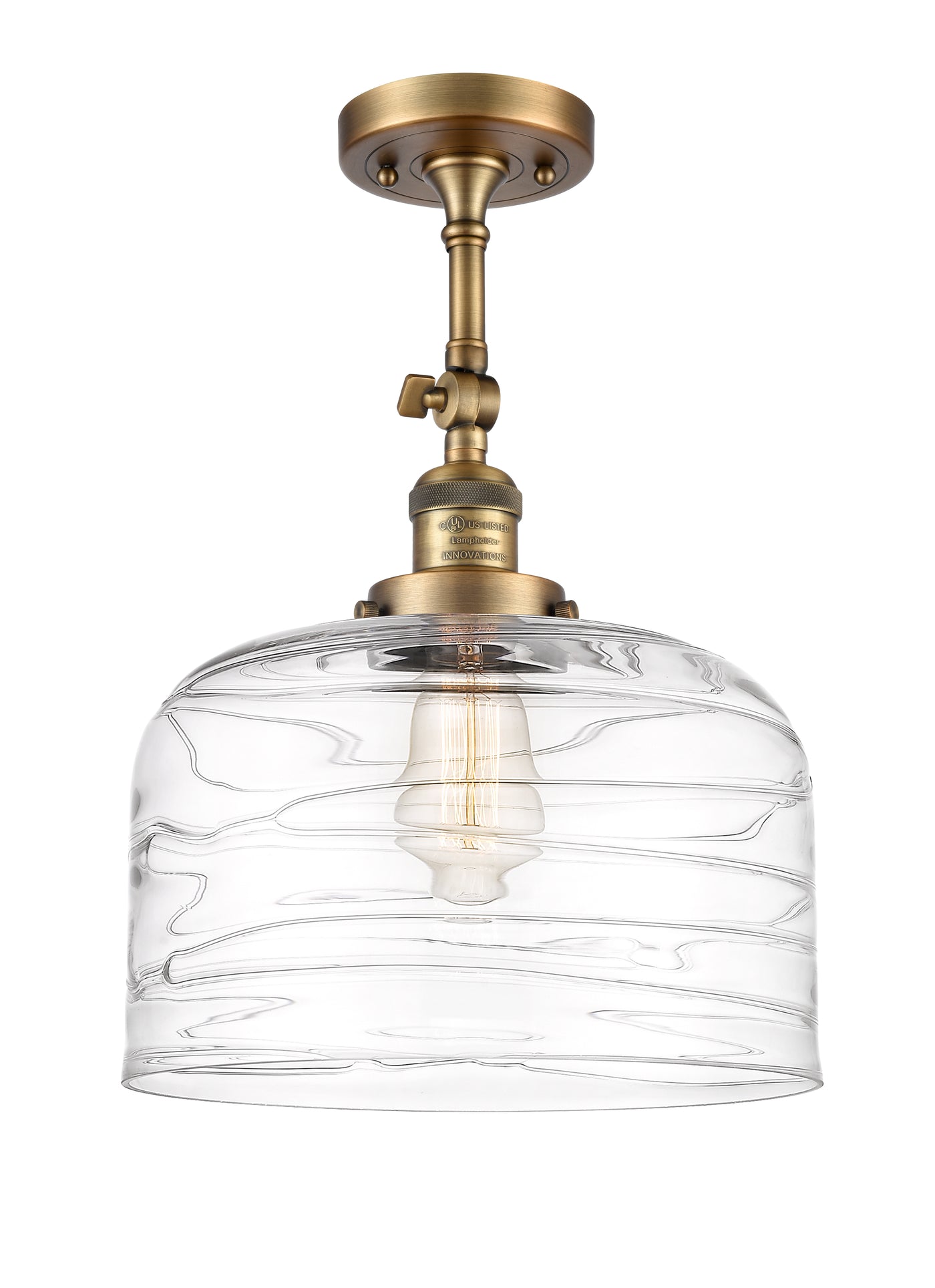 Franklin Semi-Flush Mount Brushed Steel Brass
