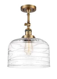 Franklin Semi-Flush Mount Brushed Steel Brass