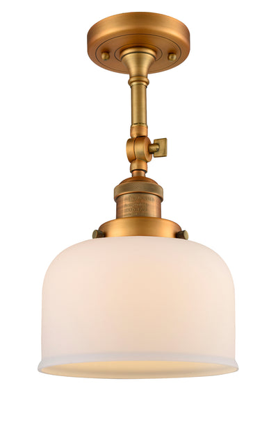 Bell 8-Inch 1-Light Semi-Flush Mount with LED Bulb 14.5-Inch High Sloped-Ceiling Compatible