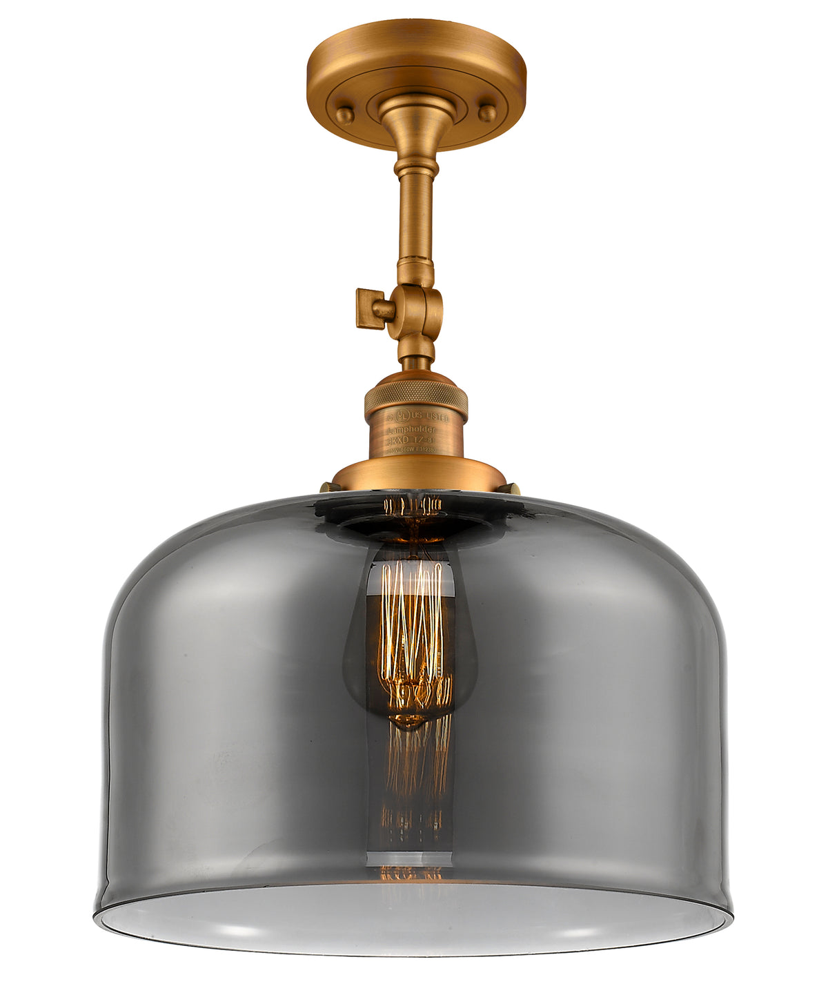 Bell 12-Inch 1-Light Semi-Flush Mount with LED Bulb 16.5-Inch High