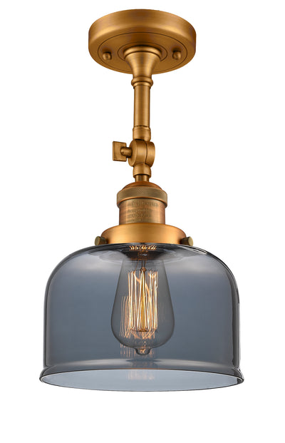 Bell 8-Inch 1-Light Semi-Flush Mount with LED Bulb 14.5-Inch High Sloped-Ceiling Compatible