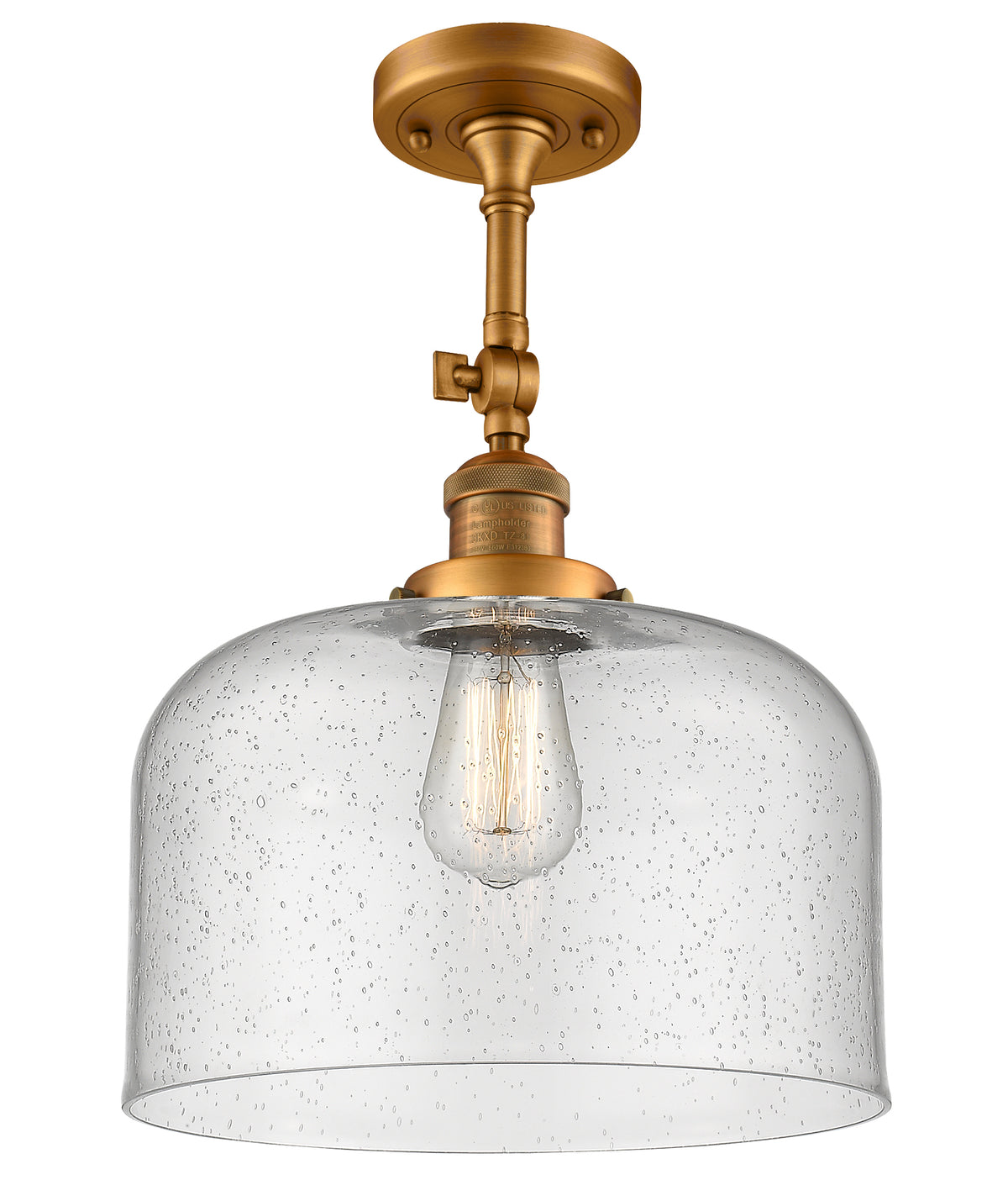 Bell 12-Inch 1-Light Semi-Flush Mount with LED Bulb 16.5-Inch High