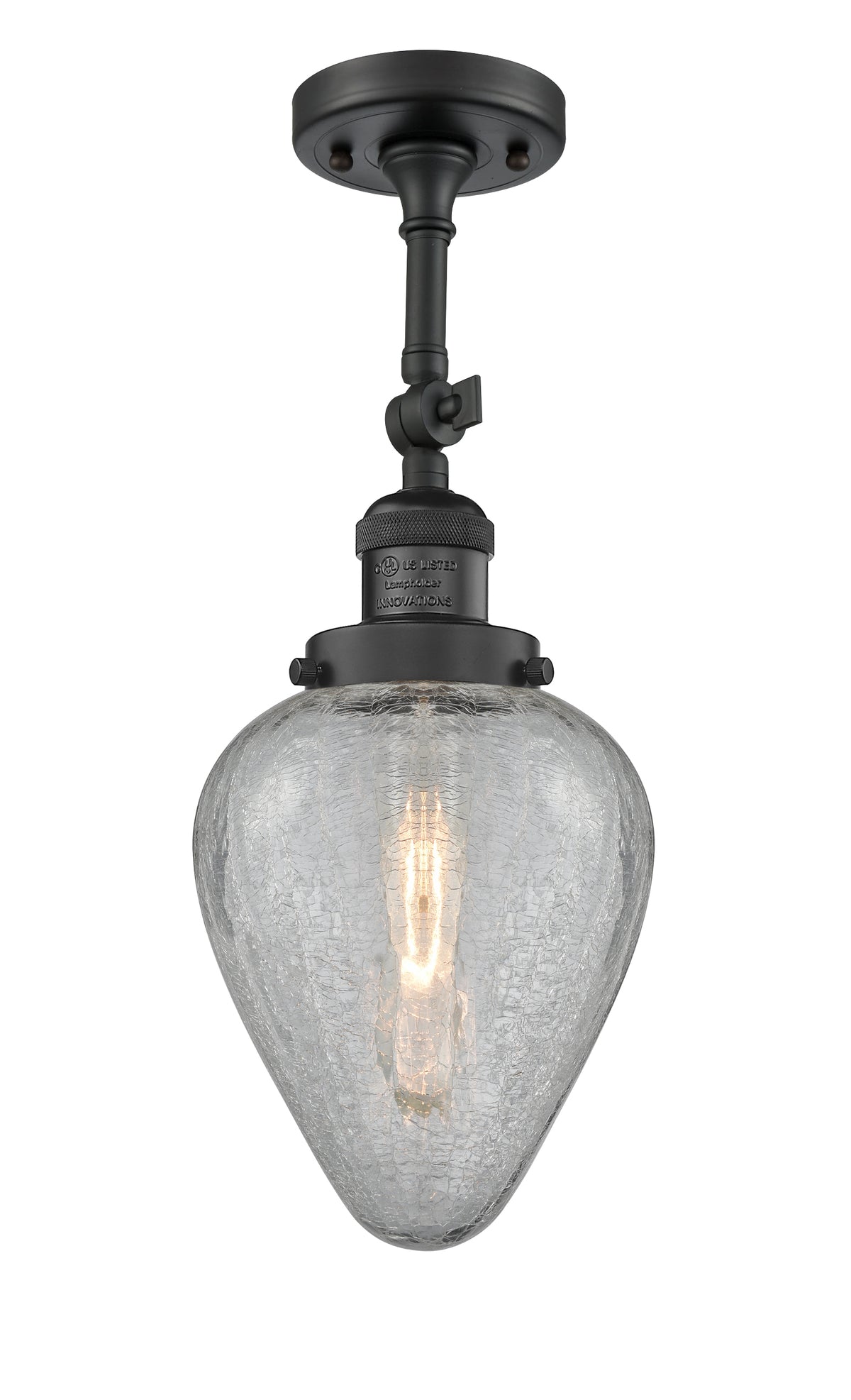 Geneseo 7-Inch 1-Light Semi-Flush Mount with LED Bulb 17.5-Inch High
