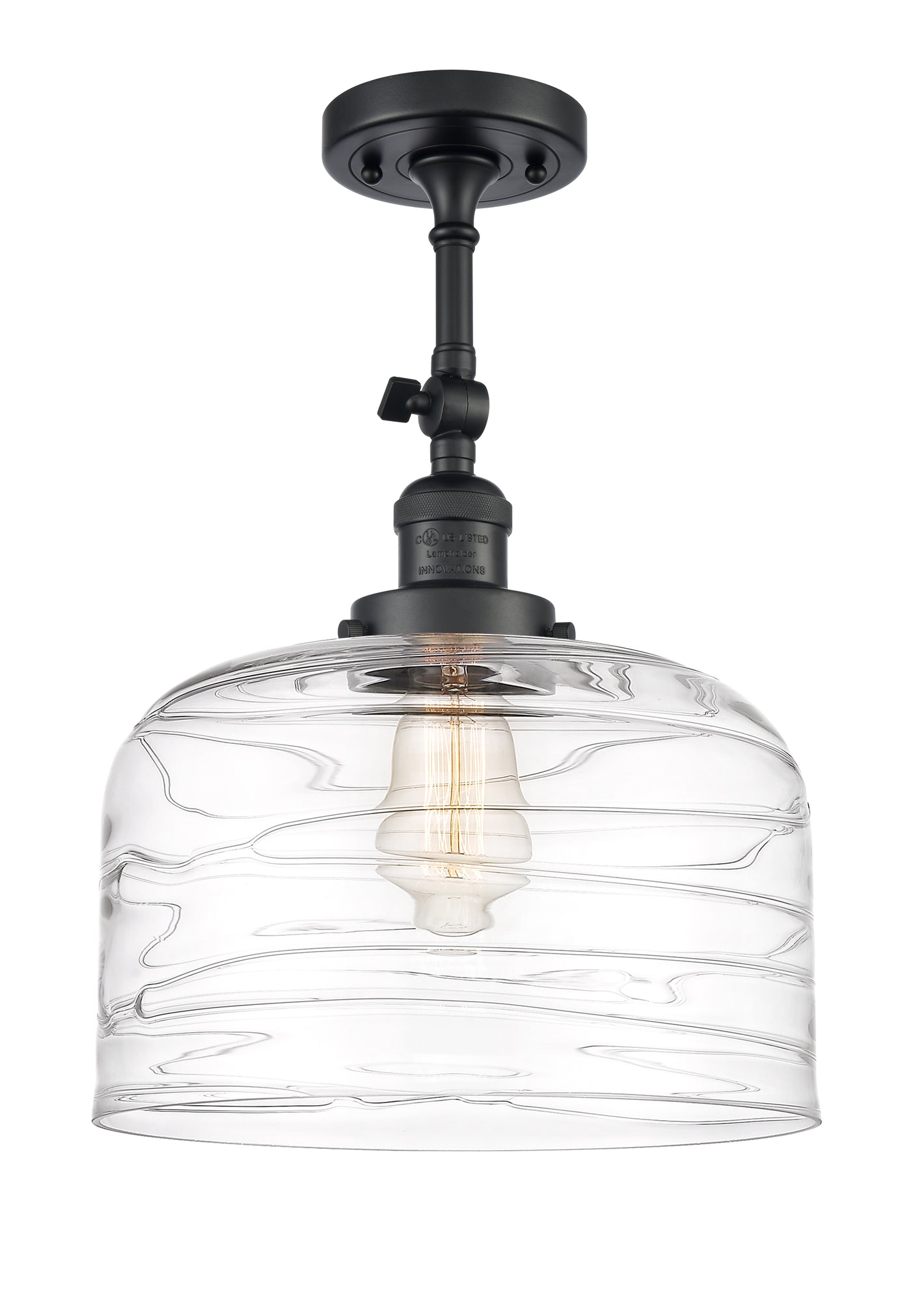Franklin Semi-Flush Mount Brushed Steel Brass