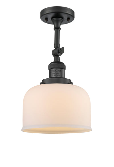 Bell 8-Inch 1-Light Semi-Flush Mount with LED Bulb 14.5-Inch High Sloped-Ceiling Compatible