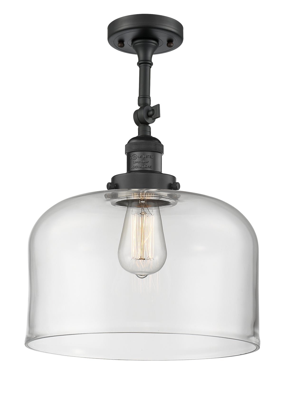 Bell 12-Inch 1-Light Semi-Flush Mount with LED Bulb 16.5-Inch High