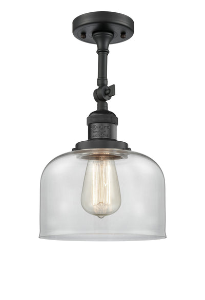 Bell 8-Inch 1-Light Semi-Flush Mount with LED Bulb 14.5-Inch High Sloped-Ceiling Compatible