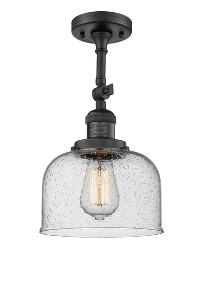 Bell 8-Inch 1-Light Semi-Flush Mount with LED Bulb 14.5-Inch High Sloped-Ceiling Compatible