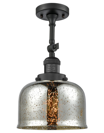 Bell 8-Inch 1-Light Semi-Flush Mount with LED Bulb 14.5-Inch High Sloped-Ceiling Compatible