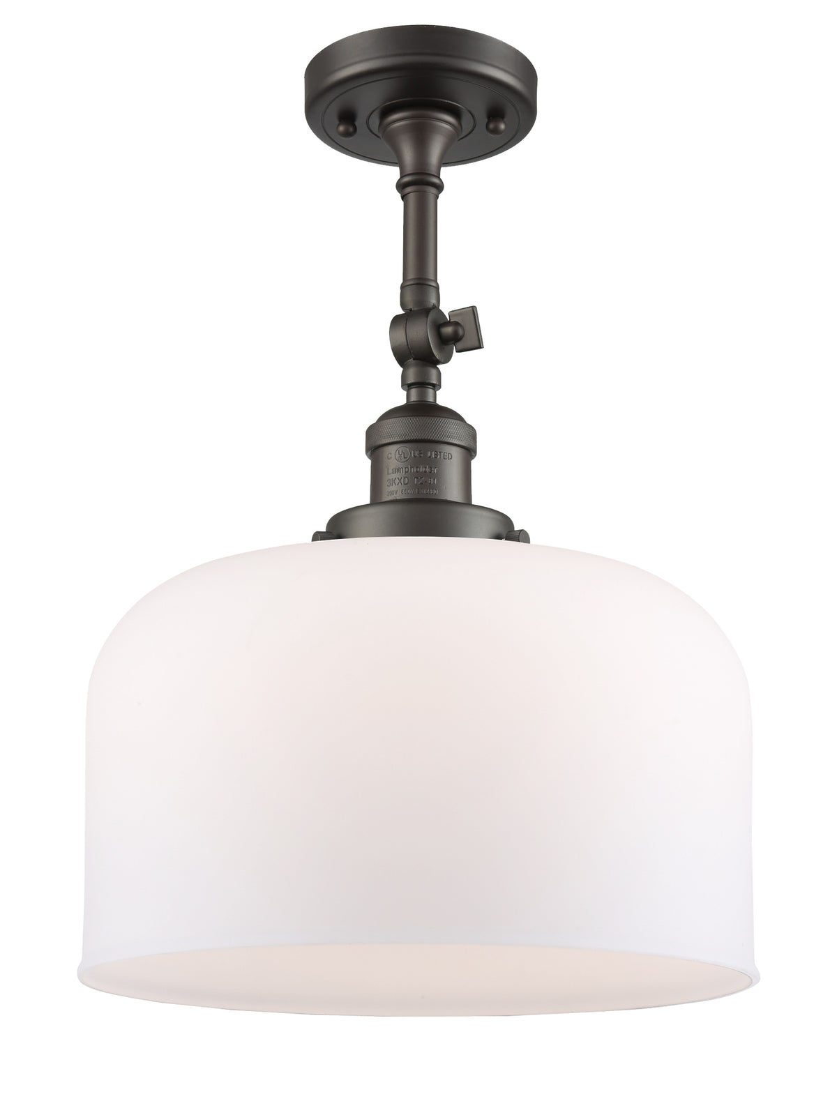 Bell 12-Inch 1-Light Semi-Flush Mount with LED Bulb 16.5-Inch High