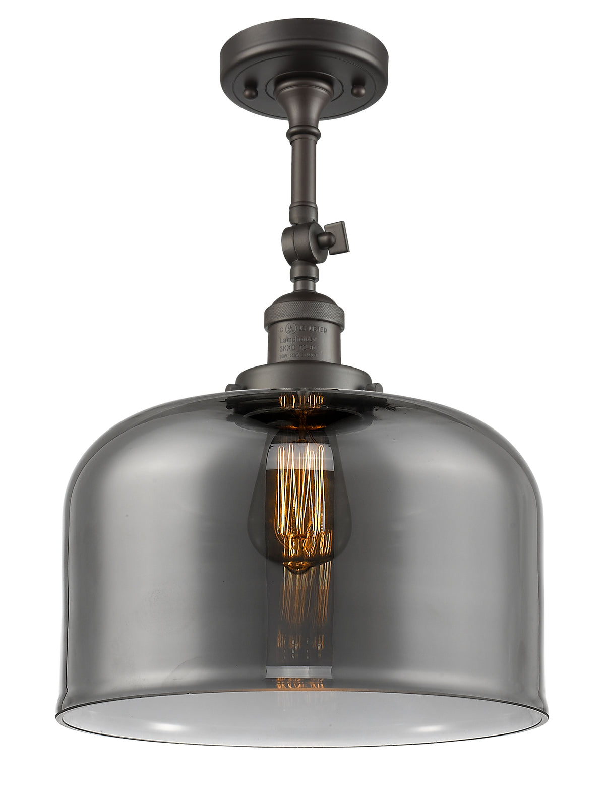 Bell 12-Inch 1-Light Semi-Flush Mount 16.5-Inch High