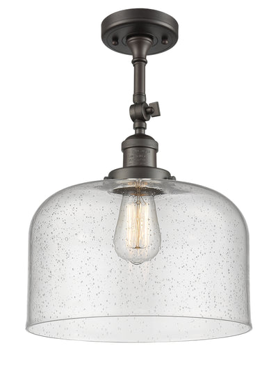 Bell 12-Inch 1-Light Semi-Flush Mount with LED Bulb 16.5-Inch High