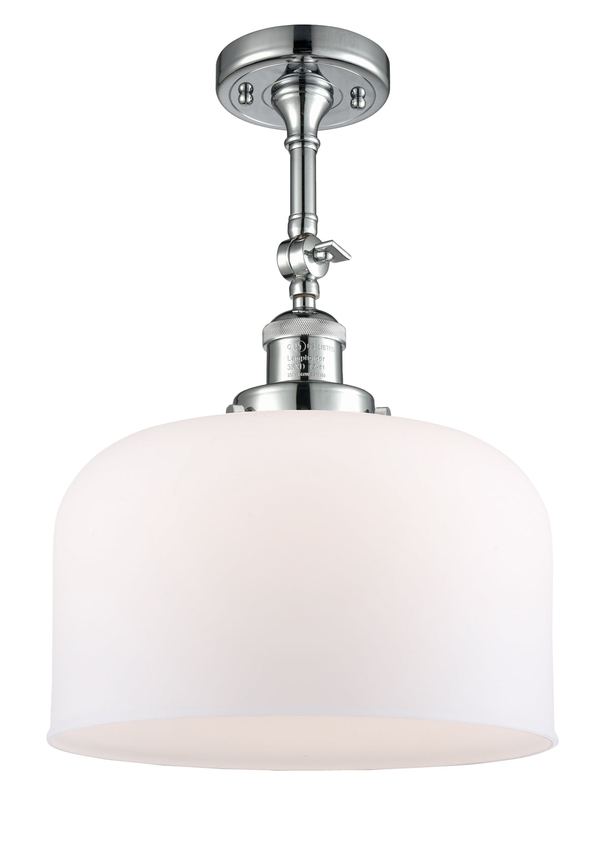 Bell 12-Inch 1-Light Semi-Flush Mount with LED Bulb 16.5-Inch High