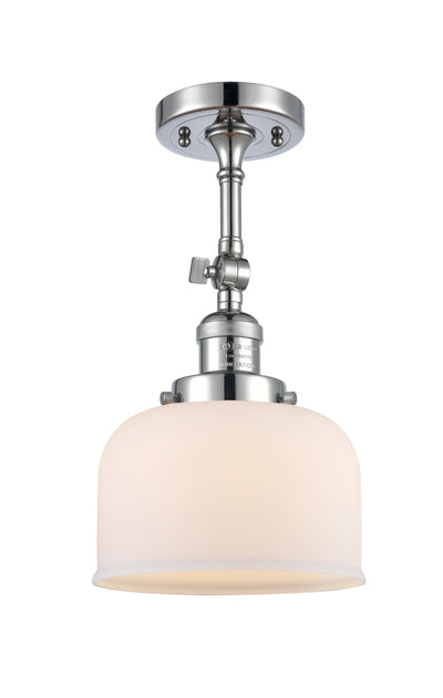 Bell 8-Inch 1-Light Semi-Flush Mount with LED Bulb 14.5-Inch High Sloped-Ceiling Compatible