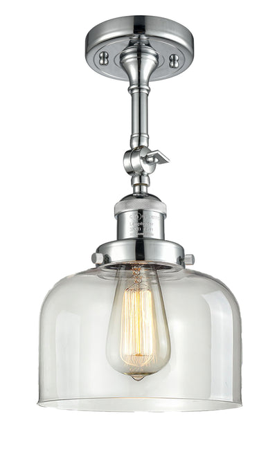 Bell 8-Inch 1-Light Semi-Flush Mount with LED Bulb 14.5-Inch High Sloped-Ceiling Compatible