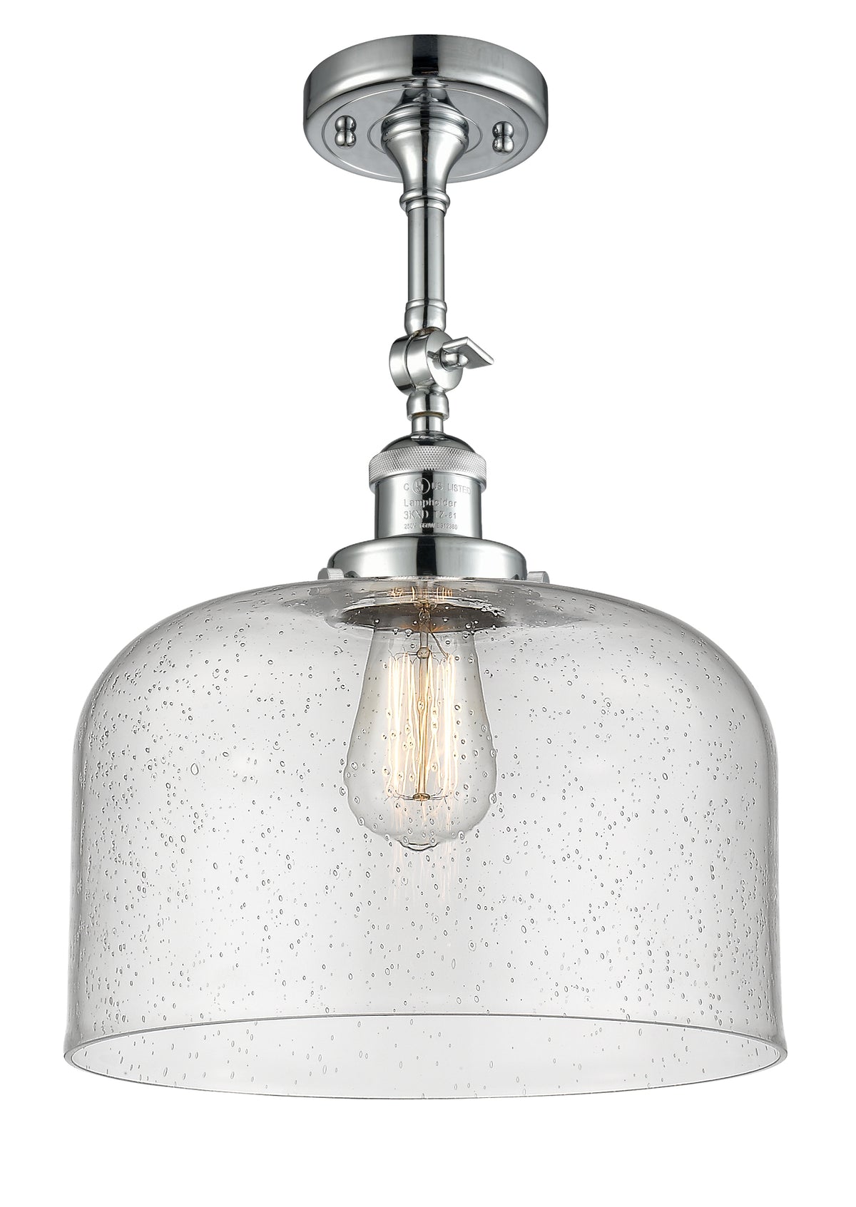 Bell 12-Inch 1-Light Semi-Flush Mount with LED Bulb 16.5-Inch High