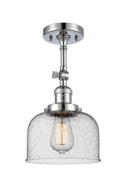 Bell 8-Inch 1-Light Semi-Flush Mount with LED Bulb 14.5-Inch High Sloped-Ceiling Compatible