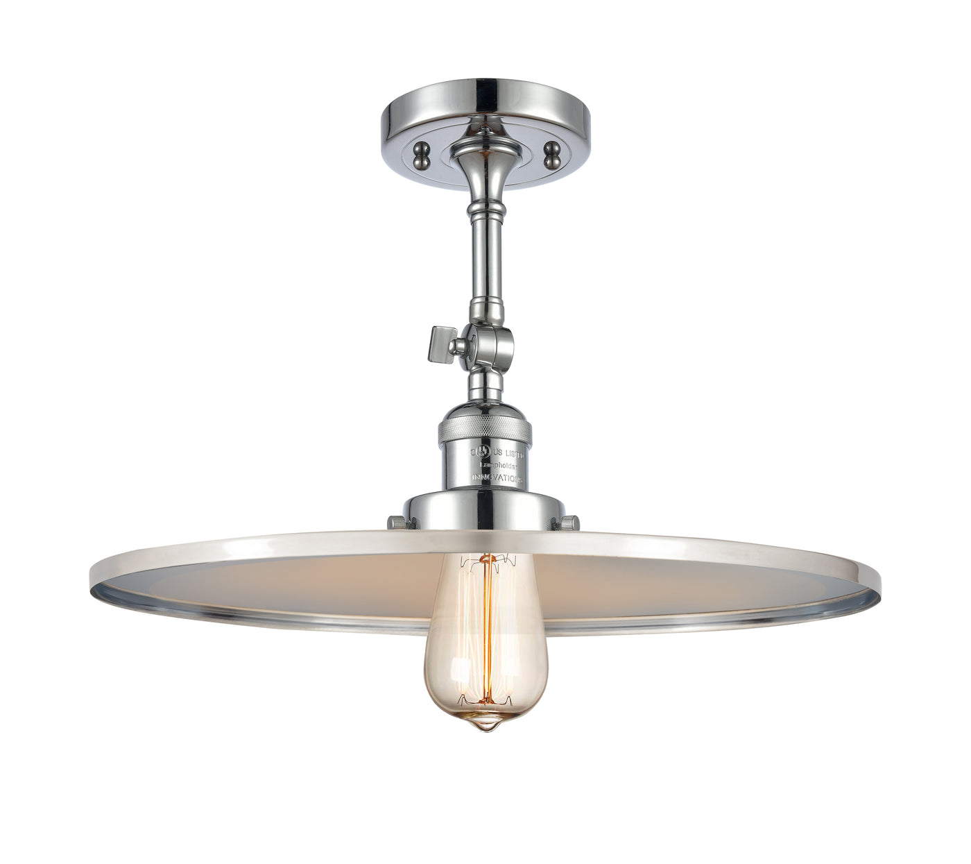 Franklin Semi-Flush Mount Satin Nickel Brass