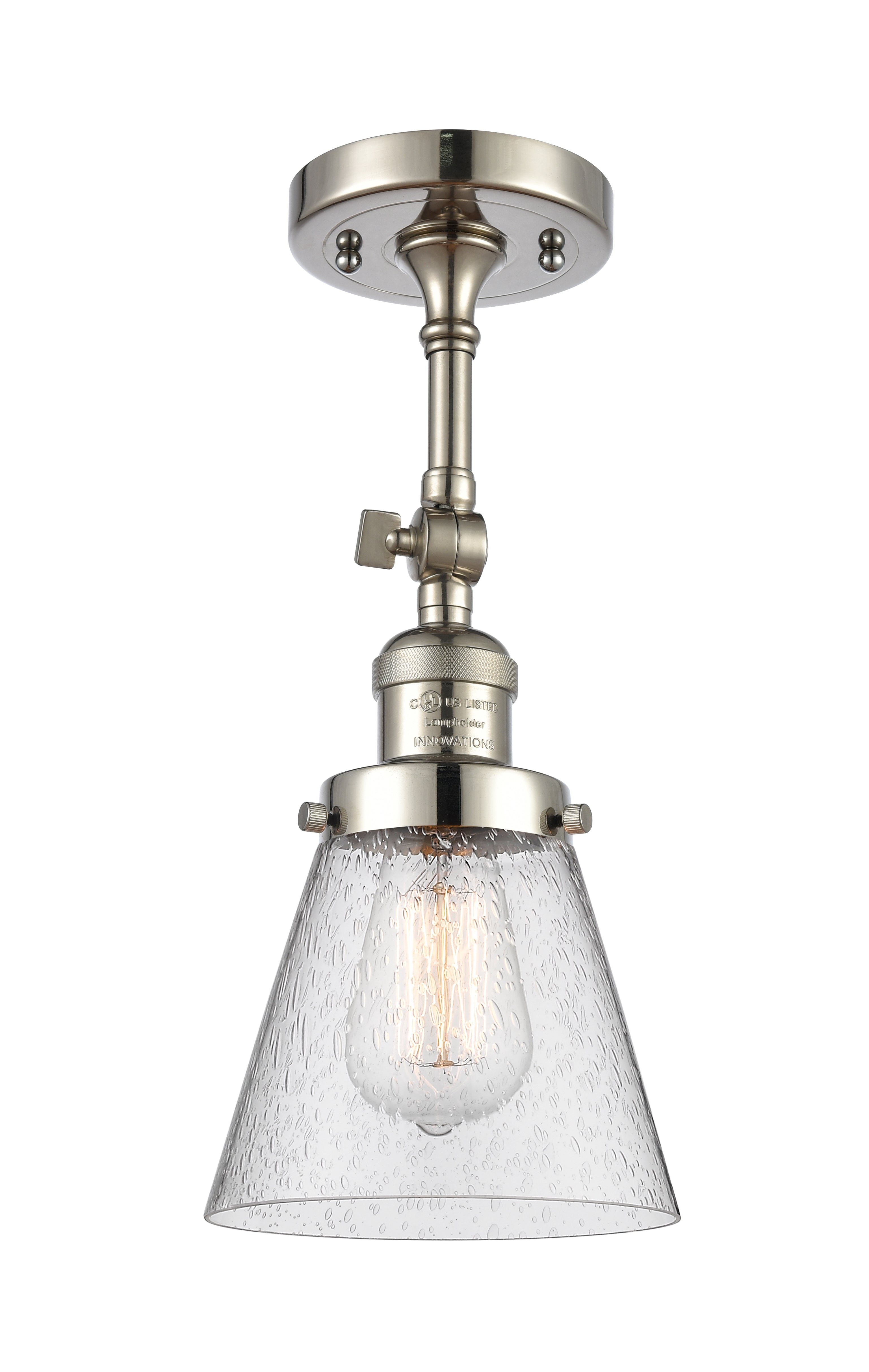 Franklin Semi-Flush Mount Seedy Glass Satin