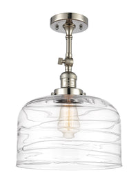 Franklin Semi-Flush Mount Brushed Steel Brass