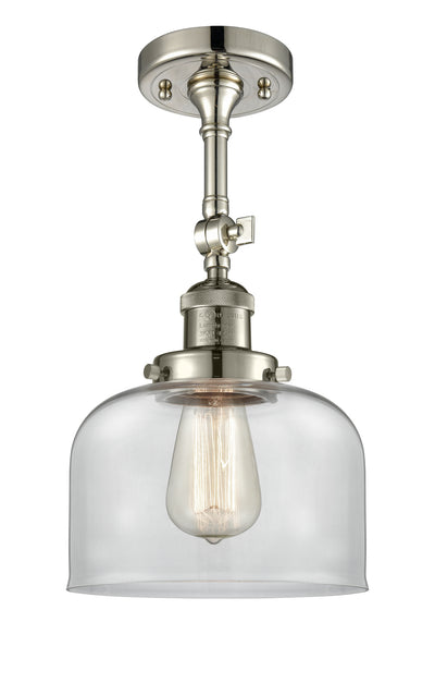 Bell 8-Inch 1-Light Semi-Flush Mount with LED Bulb 14.5-Inch High Sloped-Ceiling Compatible