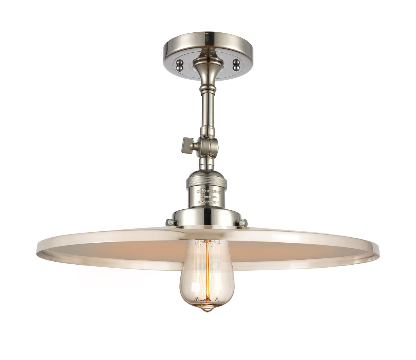 Franklin Semi-Flush Mount Satin Nickel Brass
