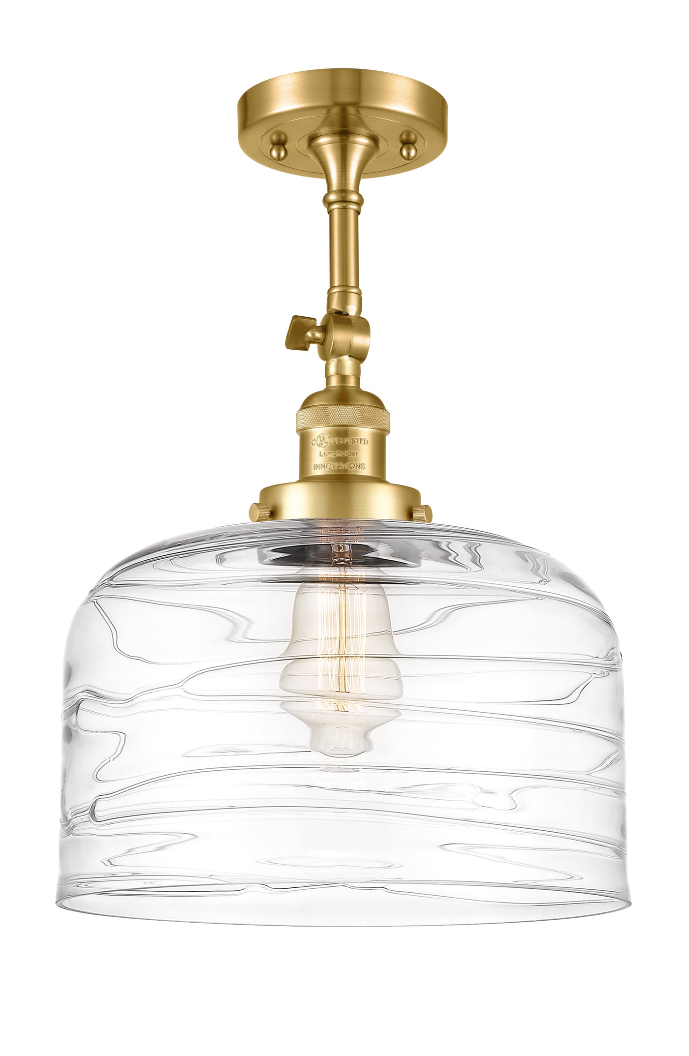 Franklin Semi-Flush Mount Brushed Steel Brass