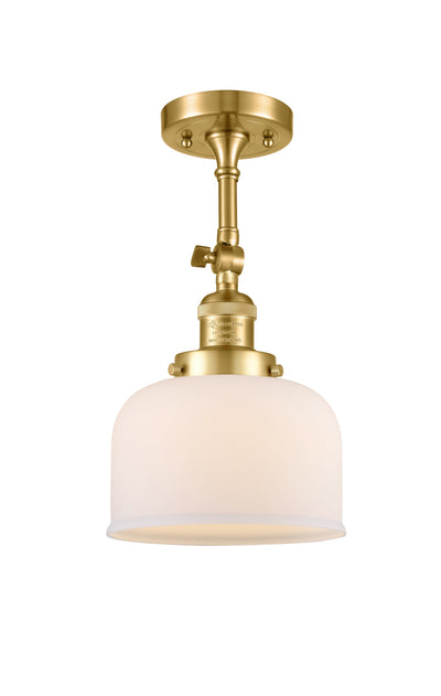 Bell 8-Inch 1-Light Semi-Flush Mount with LED Bulb 14.5-Inch High Sloped-Ceiling Compatible